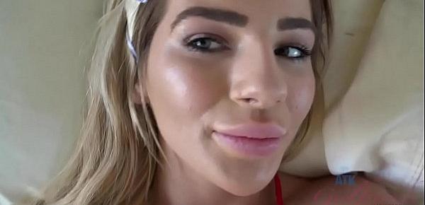  Barbie wakes up to pussy being eaten and jacks off cock (POV) Bella Rose